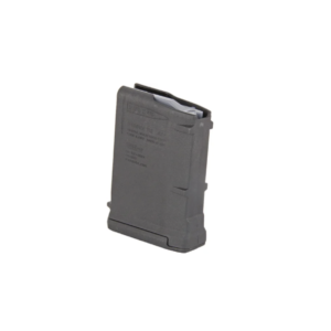 Magpul PMAG 10-round magazine for AR15, featuring a durable black polymer design, shown in an upright position.
