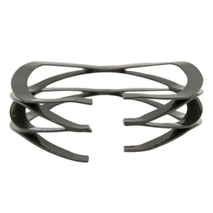 Open circular frame with multiple curved bands forming a ring-shaped structure, dark in color.